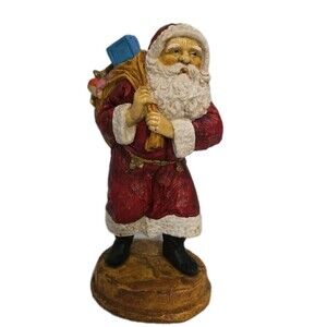 Craven Pottery Vintage Santa With Sack Resin Sculpture